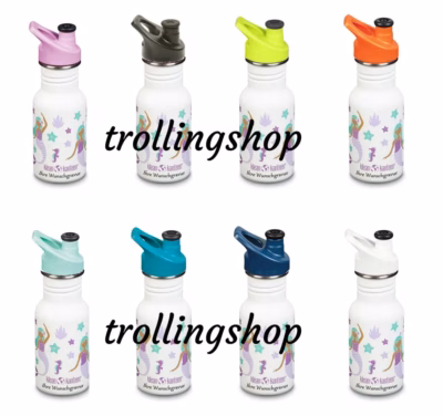 Klean Kanteen Trinkflasche Kid Classic (355 ml) "Mermaids" - Sport Cap - Deckelfarbe wählbar - Gravur möglich