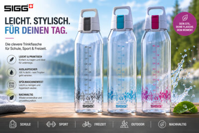SIGG Trinkflasche Total Clear ONE MyPlanet, 1.5 L - verschiedene Farben - Gravur möglich