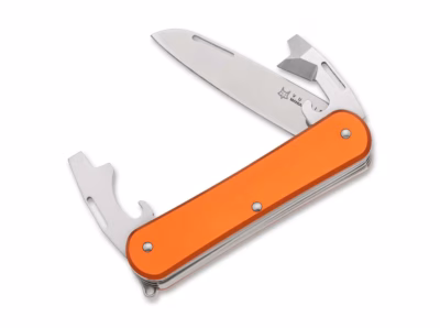 Fox Knives Vulpis 130-3 Aluminum Orange - Gravur am Griff möglich -