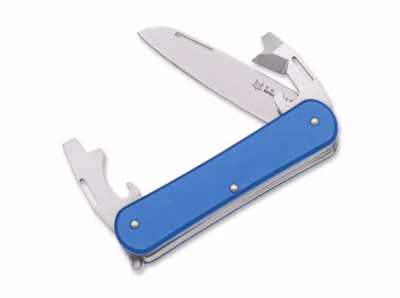 Fox Knives Vulpis 130-3 Aluminum Sky Blue - Gravur am Griff möglich -