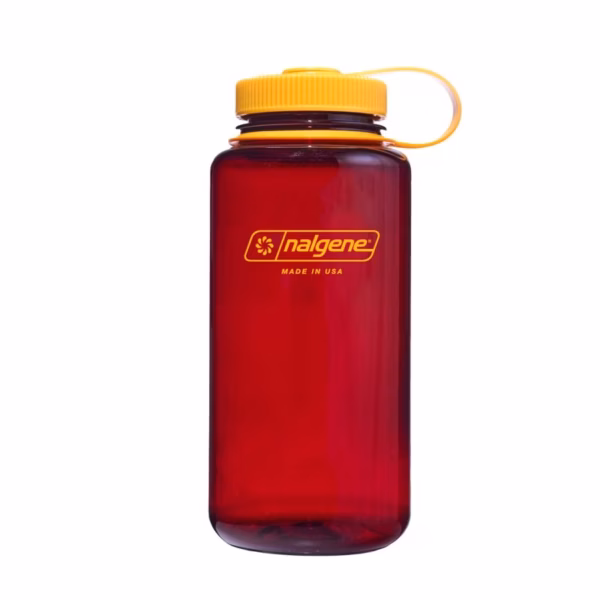 Nalgene Trinkflasche "Weithals Sustain" ( zu 50 % aus zertifizierten recycelten Materialien ) - 1 Liter, laker - Gravur möglich