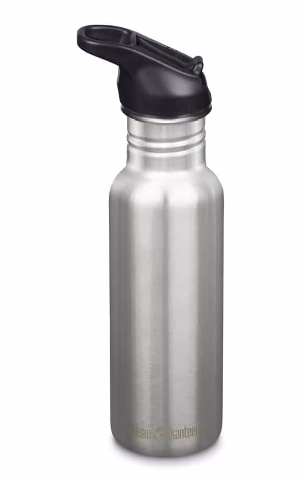 Klean Kanteen Trinkflasche Classic (532 ml)  "Brushed Stainless" - Flip Sport Cap - Gravur möglich
