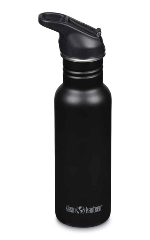 Klean Kanteen Trinkflasche Classic (532 ml)  "black" - Flip Sport Cap - Gravur möglich