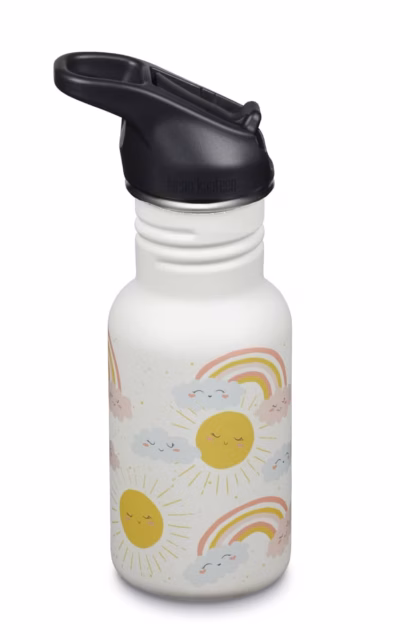 Klean Kanteen Trinkflasche Kid Classic (355 ml)  - Flip Sport Cap schwarz - „Rainbows “ - Gravur möglich