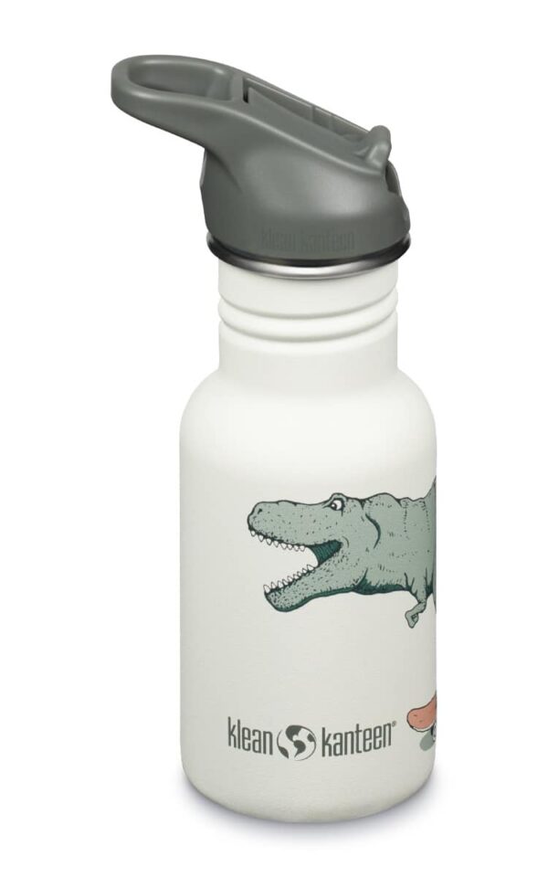 Klean Kanteen Trinkflasche Kid Classic (355 ml)  - Flip Sport Cap - Dino Skate - Gravur möglich