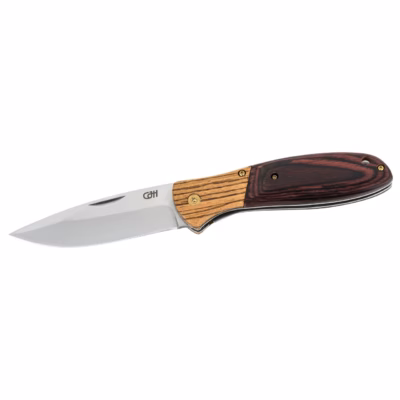 CJH Herbertz Taschenmesser, Zebrano-/Pakkaholz - Gravur auf der Klinge möglich