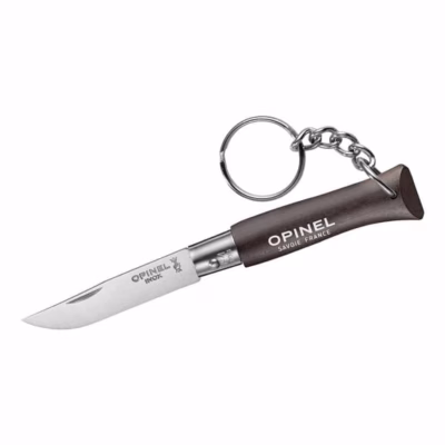 Opinel Taschenmesser No 04, rostfrei, schwarz, mit Schlüsselanhänger