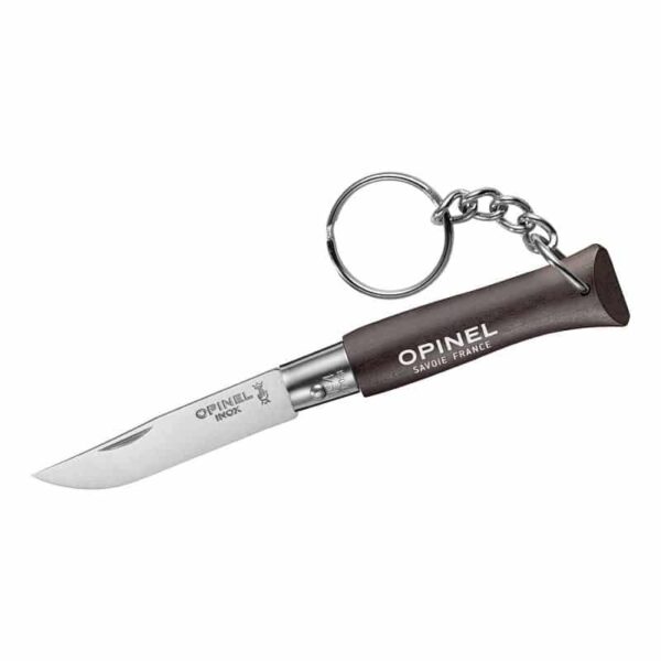 Opinel Taschenmesser No 04, rostfrei, schwarz, mit Schlüsselanhänger