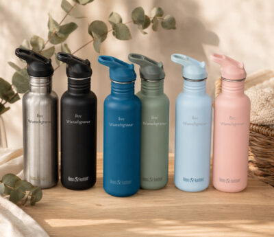 Klean Kanteen Trinkflasche Classic (532 ml) - Flip Sport Cap - Gravur möglich