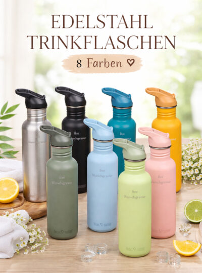 Klean Kanteen Trinkflasche Classic (800 ml) - Flip Sport Cap - Gravur möglich