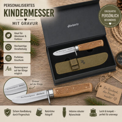 Herbertz Kindermesser, Sterne, Geschenkverpackung, Gravur auf der Klinge möglich!