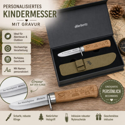 Herbertz Kindermesser, Ozean, Geschenkverpackung, Gravur auf der Klinge möglich