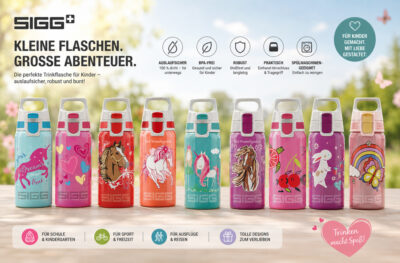 SIGG Trinkflasche 'Viva Kids One' - 0,5 L "Hearts & Horses" - Gravur möglich