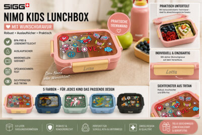 SIGG NIMO Kids Lunchbox 1 Liter | verschiedene Motive - Namensgravur möglich