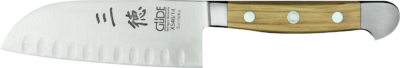 Güde Alpha Santokumesser 14cm, Kullenschliff, Olivenholz