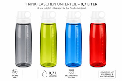 Nalgene Trinkflasche 'OTG und OTF' - 0,7 L - Unterteil ohne Deckel - Gravur möglich