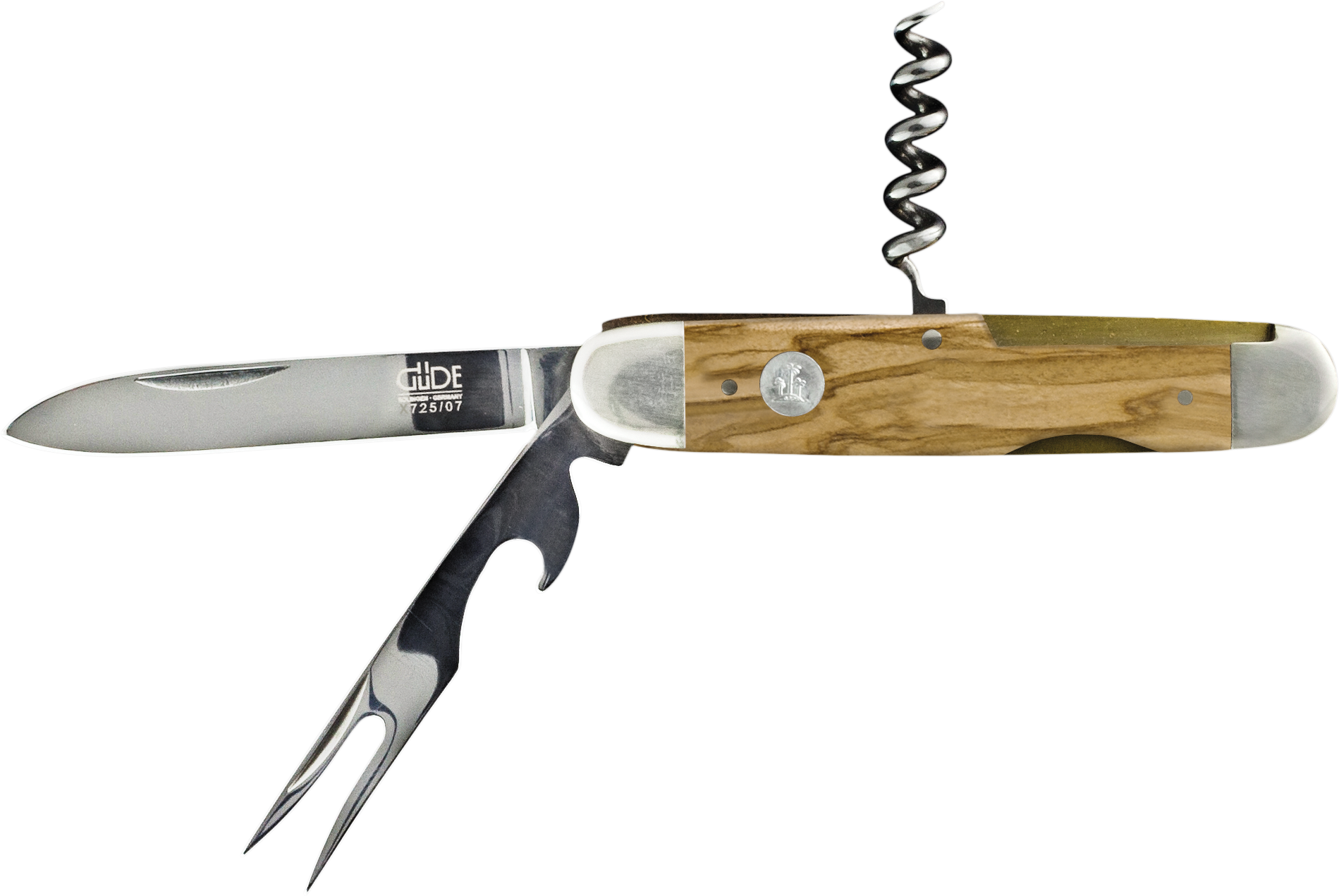 Güde Alpha Taschenmesser Olivenholz mit Pitchgabel